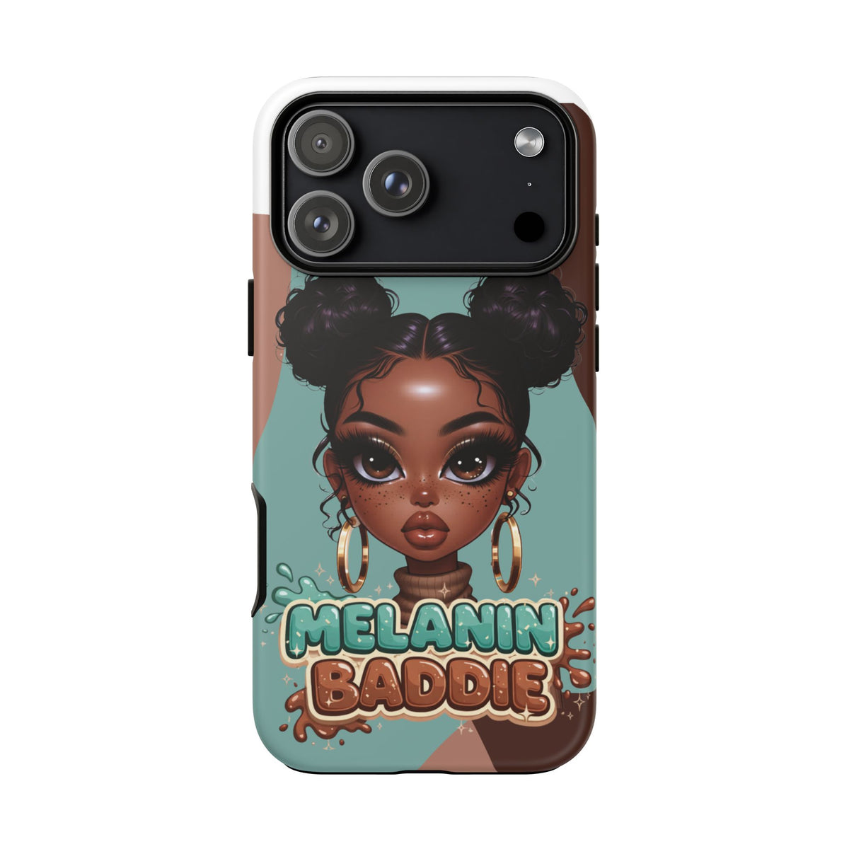 Melanin Baddie Phone Case — Cute Afro Puff Girl Protective Cover