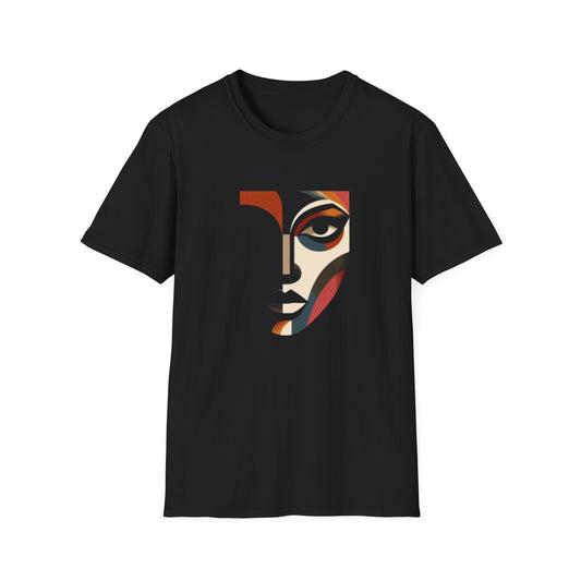 Stylish Unisex Abstract Face Design, Artistic Tee, Trendy Graphic Shirt, Casual Wear, Unique Gift Idea