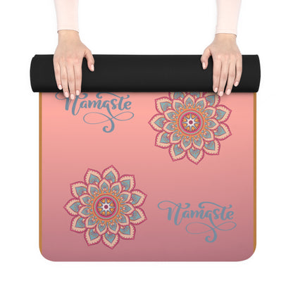 Yoga Mat - Namaste Rubber Mat with Floral Design