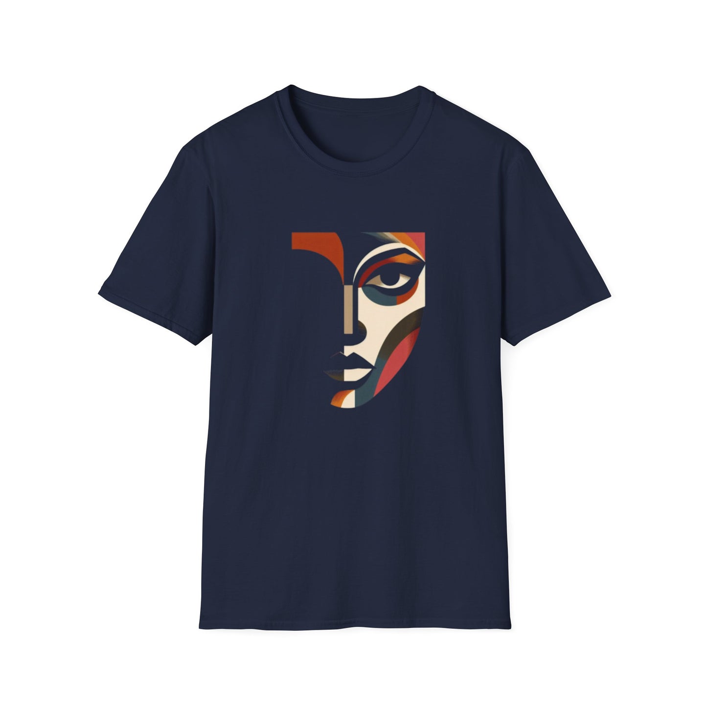 Stylish Unisex Abstract Face Design, Artistic Tee, Trendy Graphic Shirt, Casual Wear, Unique Gift Idea