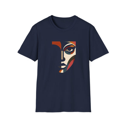 Stylish Unisex Abstract Face Design, Artistic Tee, Trendy Graphic Shirt, Casual Wear, Unique Gift Idea