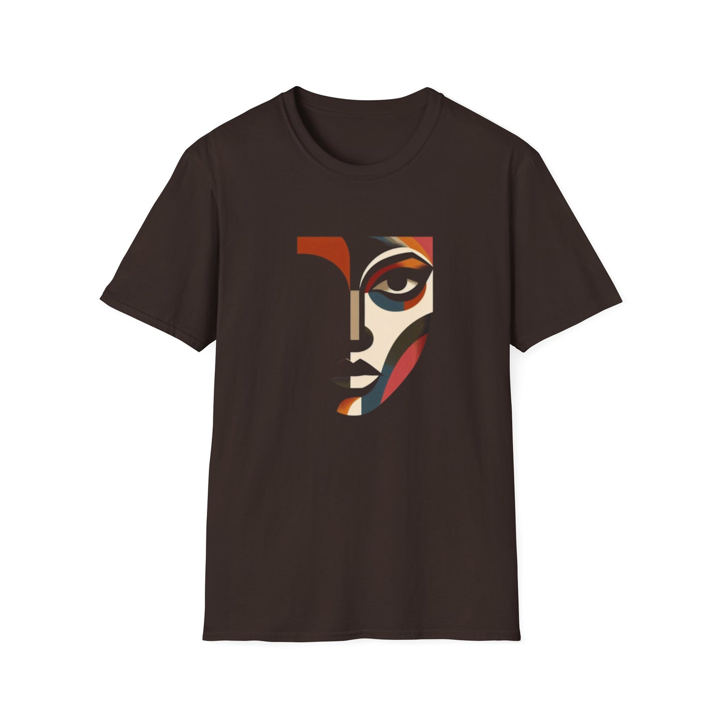 Stylish Unisex Abstract Face Design, Artistic Tee, Trendy Graphic Shirt, Casual Wear, Unique Gift Idea