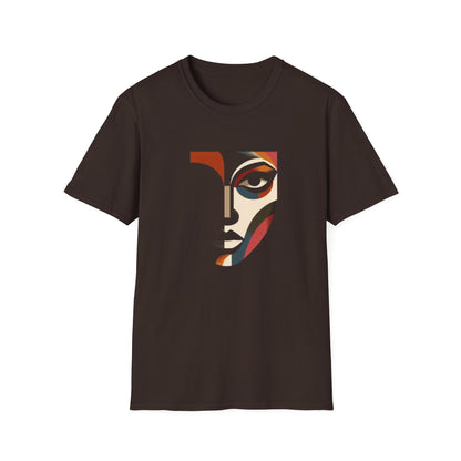Stylish Unisex Abstract Face Design, Artistic Tee, Trendy Graphic Shirt, Casual Wear, Unique Gift Idea