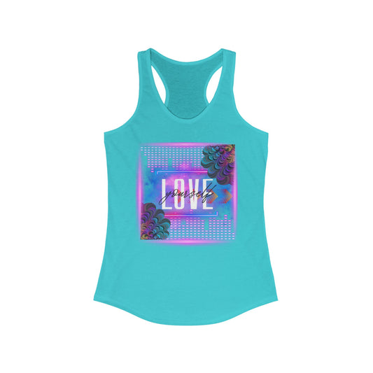 Love Floral Women's Racerback Tank, Summer Top, Cute Workout Shirt, Gift for Her, Inspirational Tee, Casual Wear