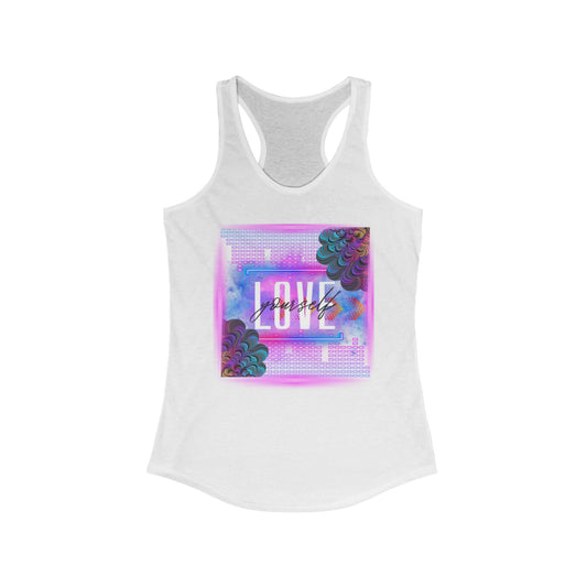 Love Floral Women's Racerback Tank, Summer Top, Cute Workout Shirt, Gift for Her, Inspirational Tee, Casual Wear