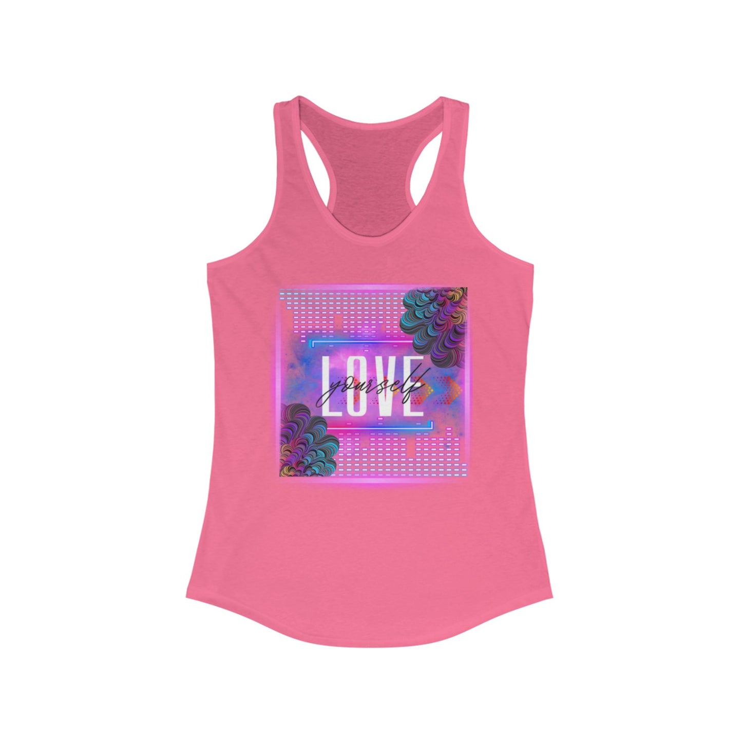Love Floral Women's Racerback Tank, Summer Top, Cute Workout Shirt, Gift for Her, Inspirational Tee, Casual Wear