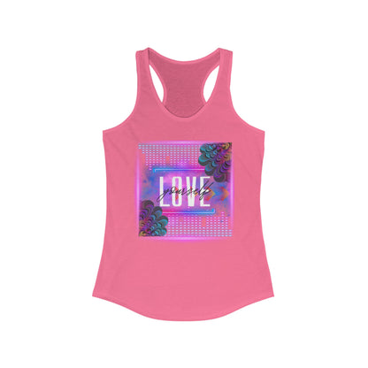 Love Floral Women's Racerback Tank, Summer Top, Cute Workout Shirt, Gift for Her, Inspirational Tee, Casual Wear