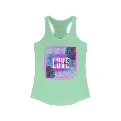 Love Floral Women's Racerback Tank, Summer Top, Cute Workout Shirt, Gift for Her, Inspirational Tee, Casual Wear
