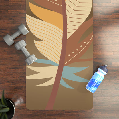 Boho Leaf Design, Yoga Mat, Eco-Friendly Exercise Mat