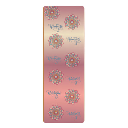 Yoga Mat - Namaste Rubber Mat with Floral Design