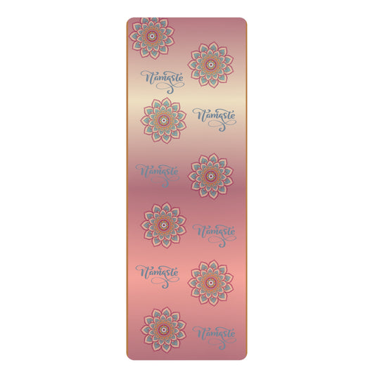 Yoga Mat - Namaste Rubber Mat with Floral Design