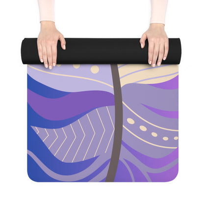 Beautifully Feathered Designed Safety Rubber Yoga Mat