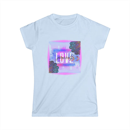 Women's Love Floral Softstyle Tee | Casual Top, Gift for Her, Trendy Spring Wear, Cute Graphic Tee, Birthday Gift, Love Shirt