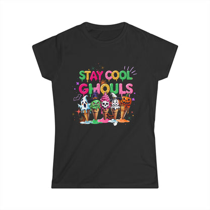 Women's Tee - Ice Cream Halloween Tee - Stay Cool Ghouls Graphic Shirt