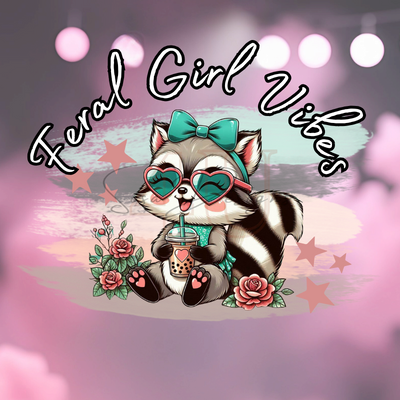Cute Feral  Girl Vibes-T-shirt-Digital File