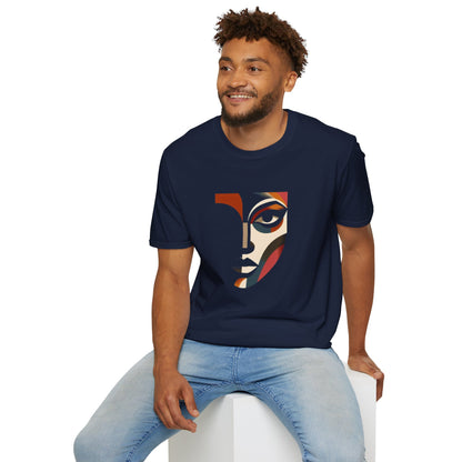 Stylish Unisex Abstract Face Design, Artistic Tee, Trendy Graphic Shirt, Casual Wear, Unique Gift Idea