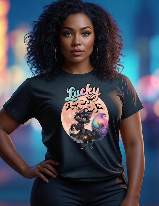 Lucky Cat Halloween Tee - Unisex Shirt