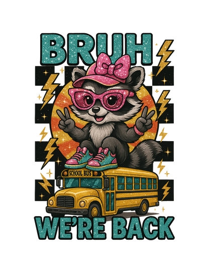 Youth Tee - Cool Graphic 'BRUH We're Back' - Back to School, Kid's Gift, Cartoon Shirt