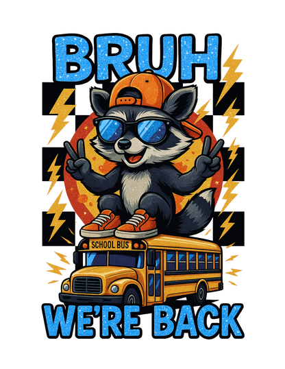 Youth Tee - Cool Graphic 'BRUH We're Back' - Back to School, Kid's Gift, Cartoon Shirt