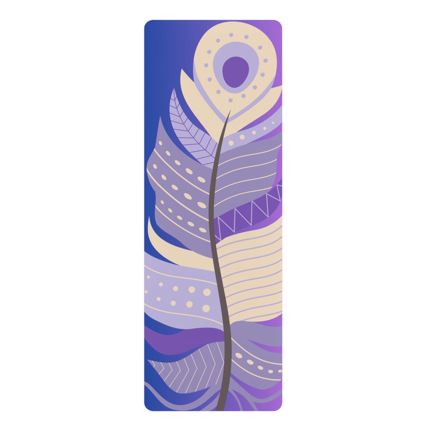 Beautifully Feathered Designed Safety Rubber Yoga Mat