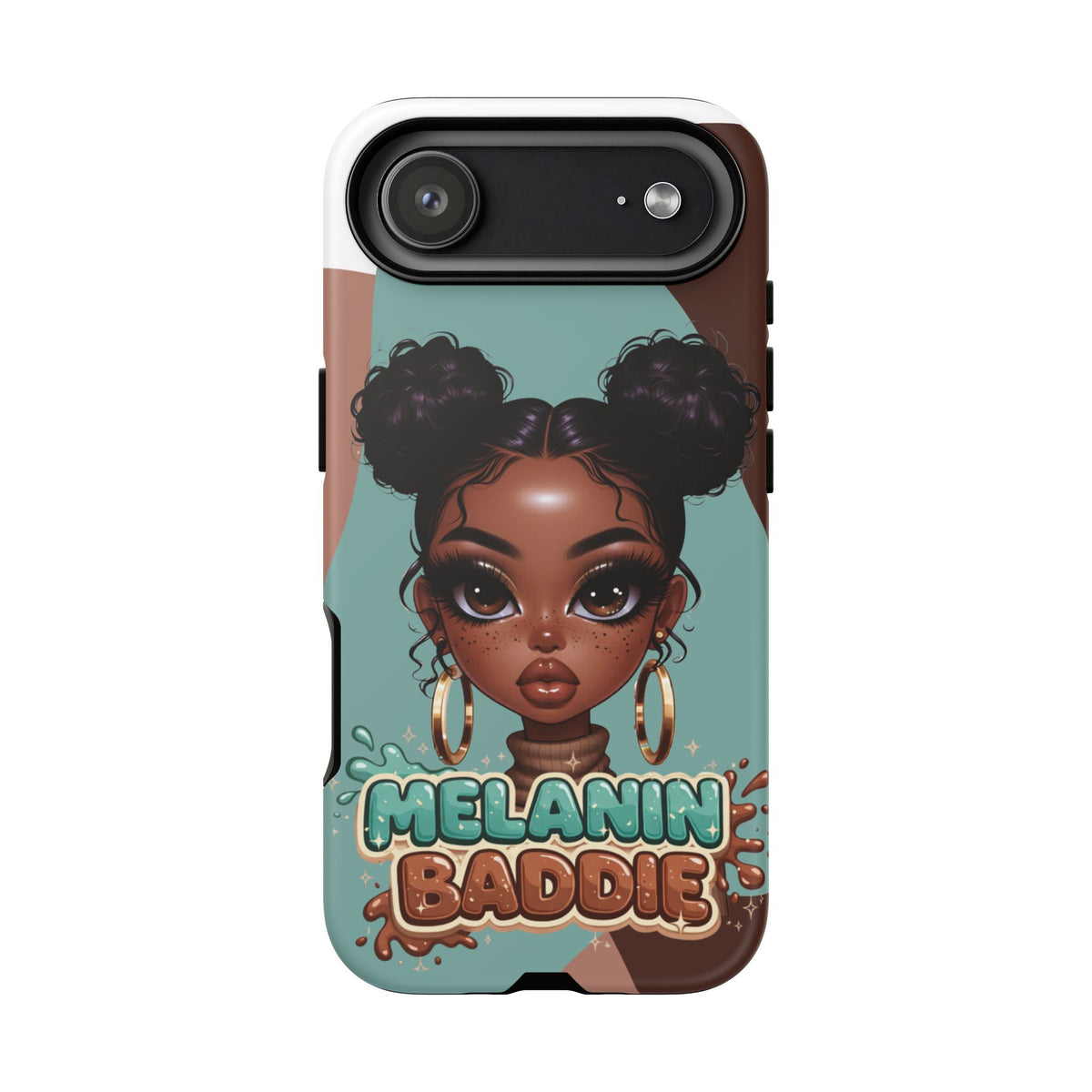 Melanin Baddie Phone Case — Cute Afro Puff Girl Protective Cover