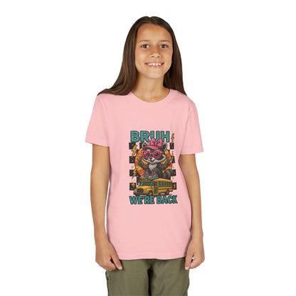 Youth Tee - Cool Graphic 'BRUH We're Back' - Back to School, Kid's Gift, Cartoon Shirt
