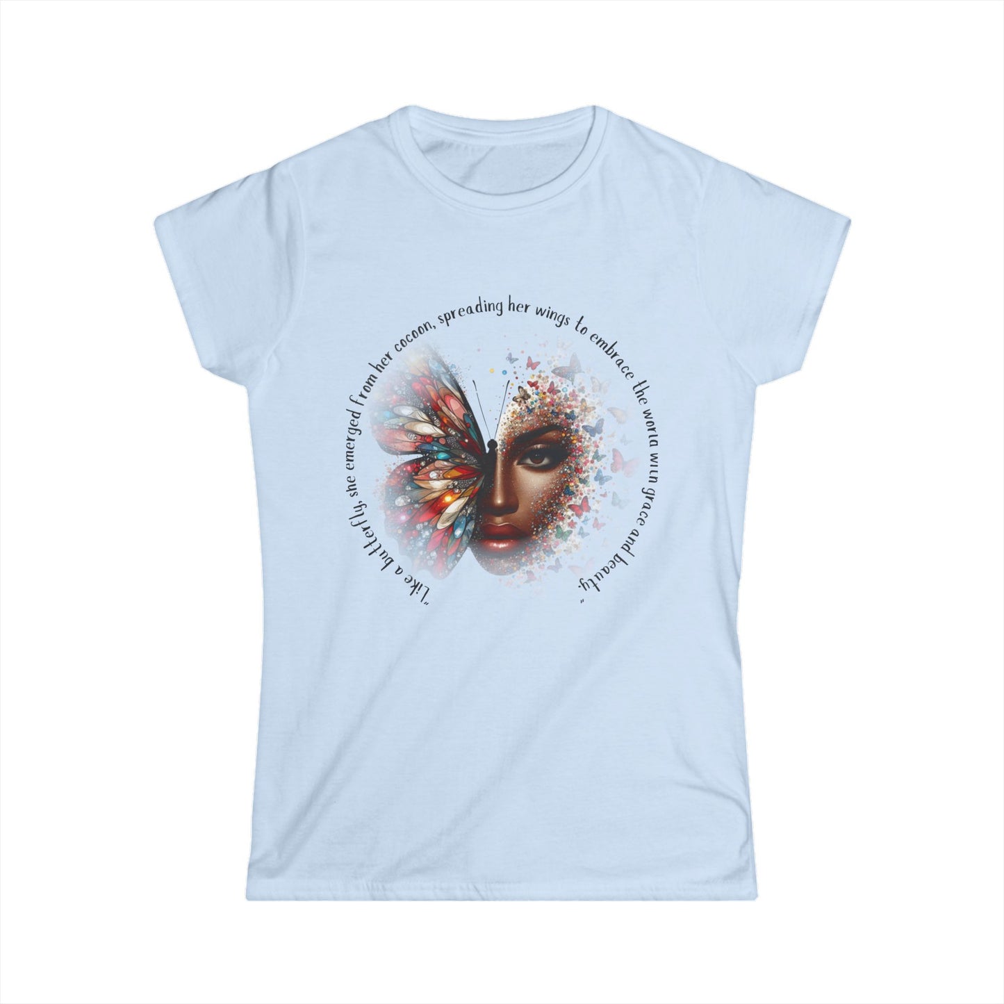 Motivational Butterfly Tee in a Circle design