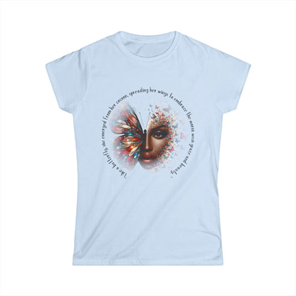 Motivational Butterfly Tee in a Circle design