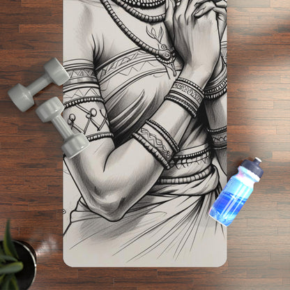 Meditative Praying Woman Design-Rubber Non-Slip Exercise Mat