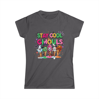 Women's Tee - Ice Cream Halloween Tee - Stay Cool Ghouls Graphic Shirt