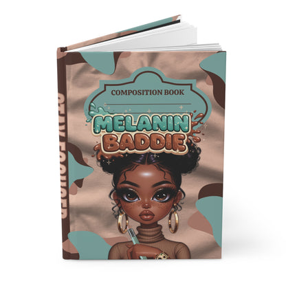 Melanin Baddie Hardcover Journal — Composition Book Notebook for Black Girl Magic, Self-Love & Daily Notes